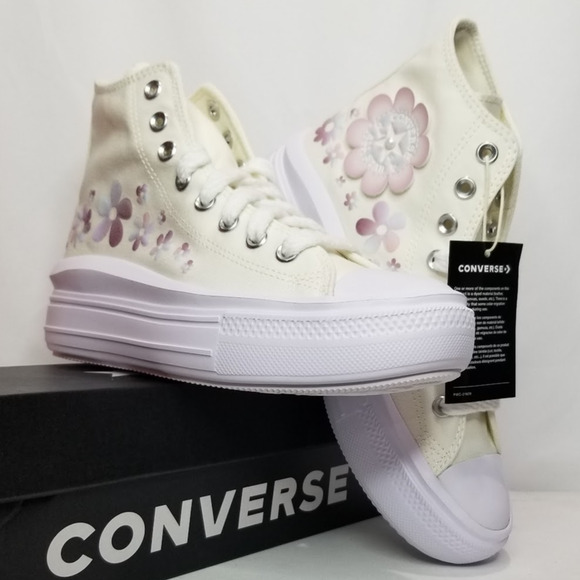 Converse Women CTAS Move Gradient Flowers Lift Hi Tops Size 8.5 A14270C NWT - Picture 1 of 8